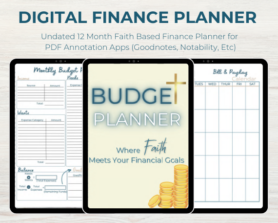 12 Month Undated Faith Budget Planner (Digital - PDF Annotation Compat –  Faith Meets Goals